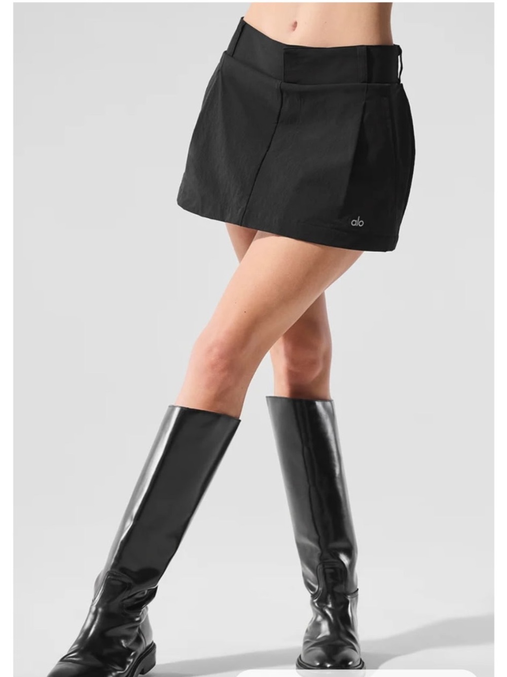 ALO Yoga Black Mini Skirt with Subtle Logo